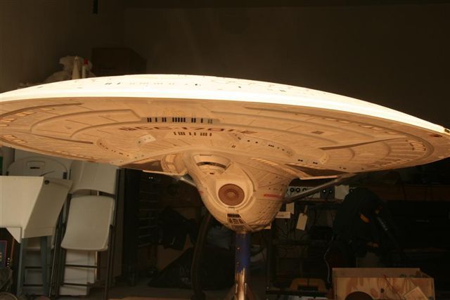 Photo by Frank DeMartino
From [http://startrekauction.blogspot.com/2008/07/original-enterprise-e-model-on-ebay.html an article on Alec Peters' blog about Frank and the Enterprise-E model].